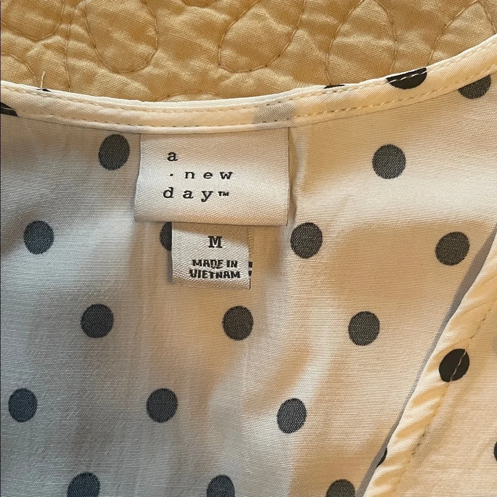 a new day Black and White Polka Dot V-Neck Midi Dress - Picture 4 of 7